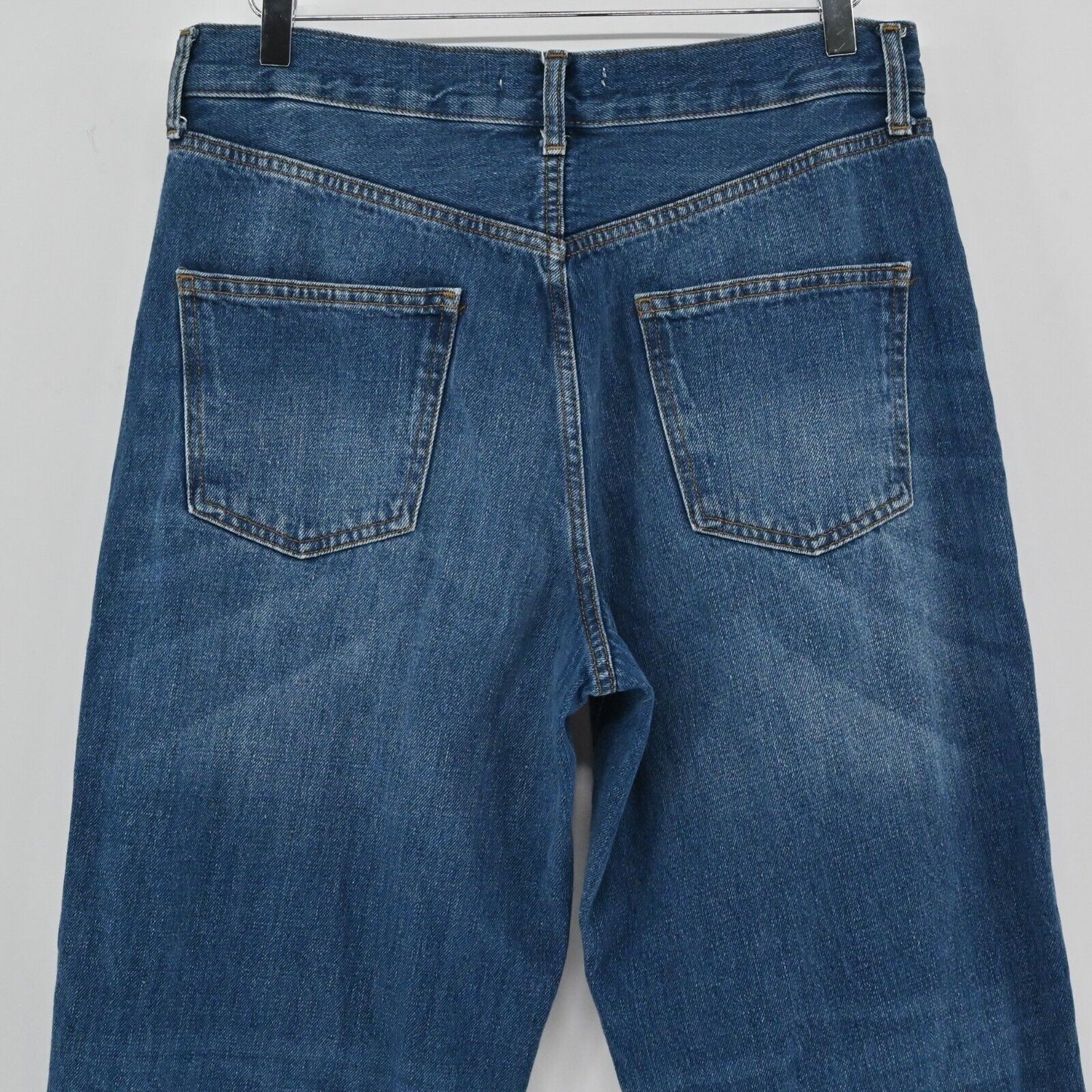 ZARA Jeans Womens Size 8 Wide Leg High Waisted Classic Blue Denim Casual Baggy
