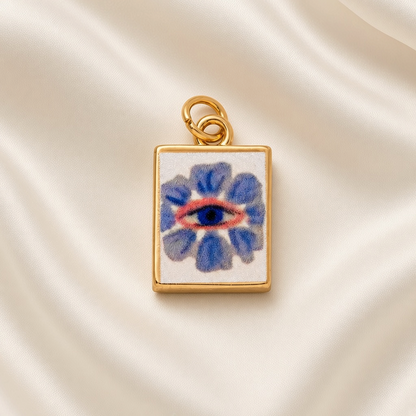 Charm Pendant 18K Gold Plated Copper Fruit Flower Mermaid - Eye