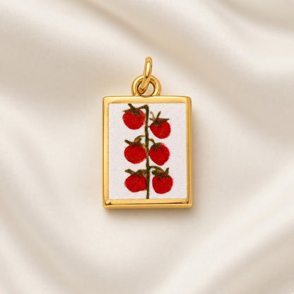Charm Pendant 18K Gold Plated Copper Fruit Flower Mermaid - Tomato Vine
