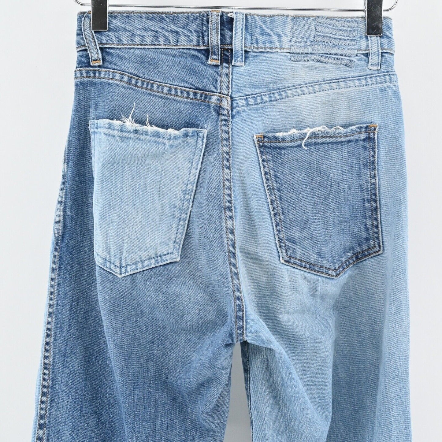 REVICE Jeans Womens Size 27 Color Block Patchwork Distressed High Rise Taper USA