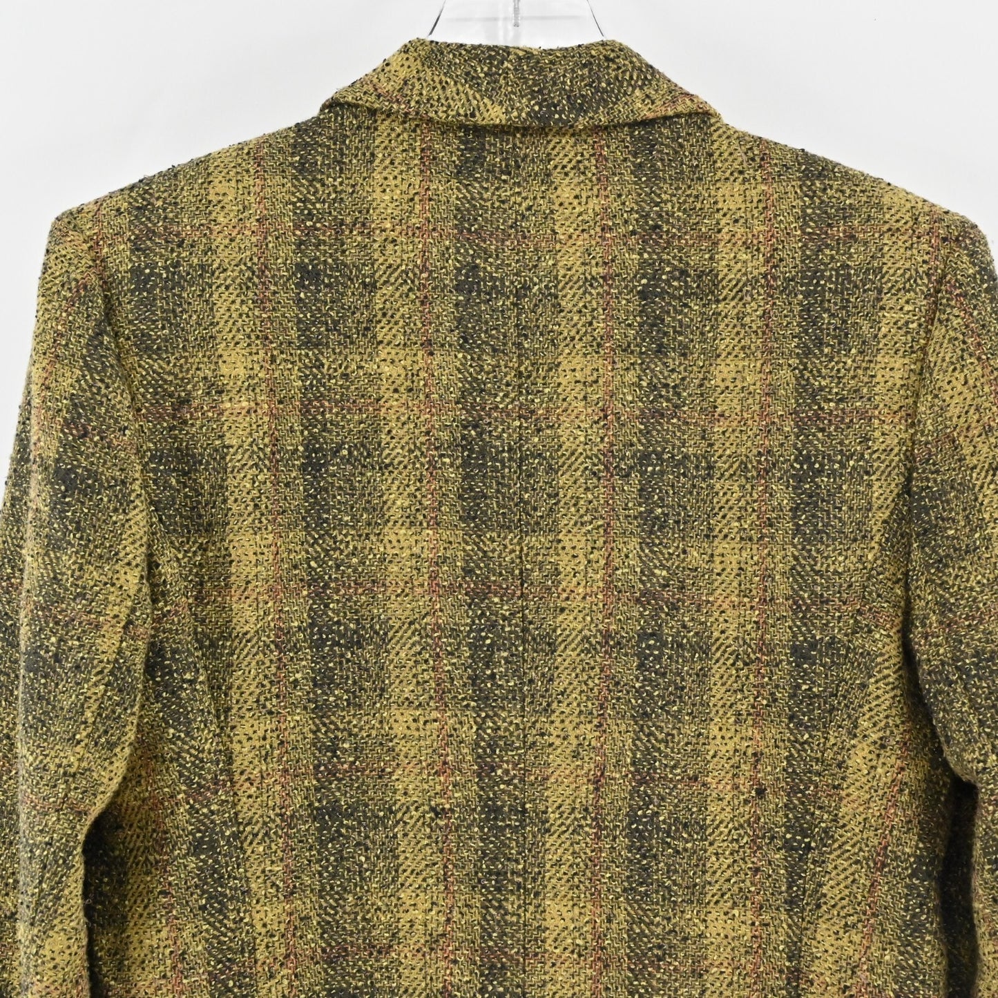 Vtg Blazer Womens Sz 6 Wool Tweed Plaid Double Breasted Long Line Jacket Capsule