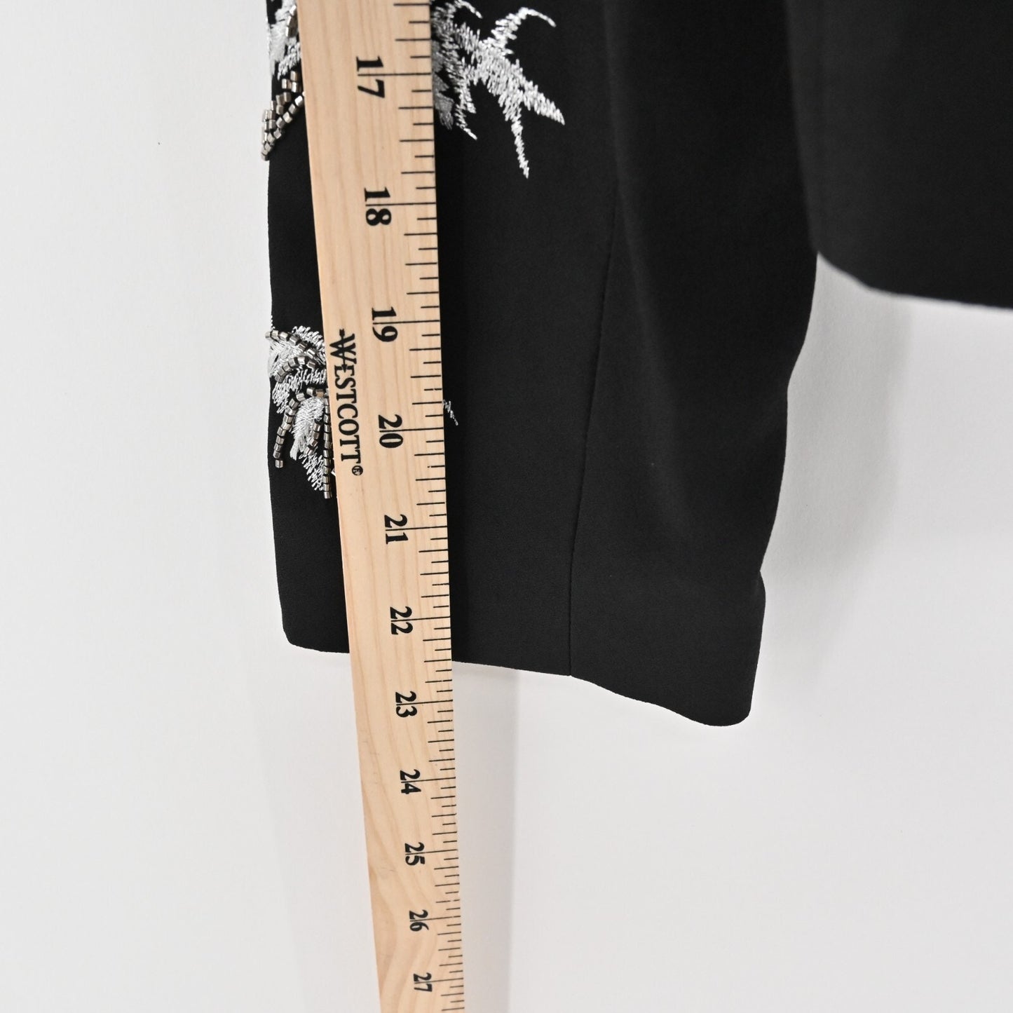 KOBI HALPERIN Embellished Jacket Womens Size S Black Beaded Palm Tree Blazer