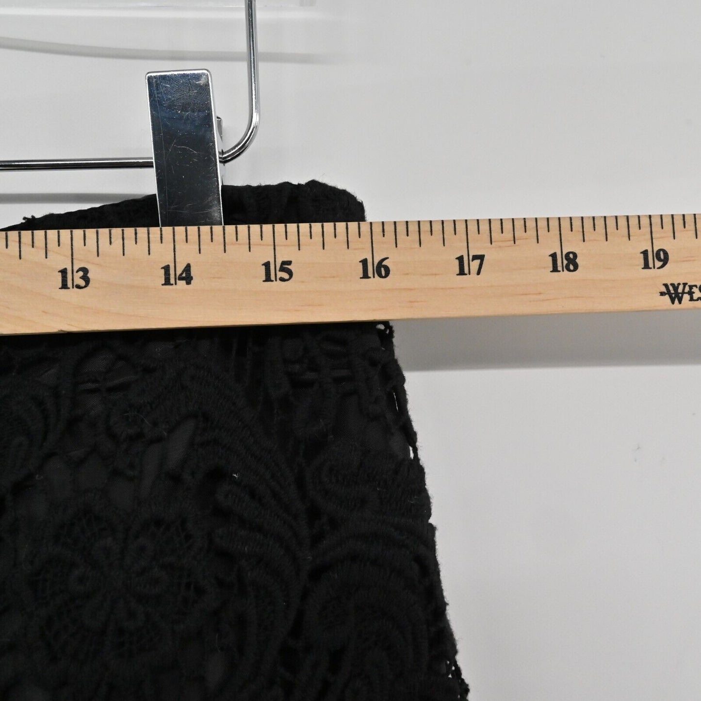 PERUVIAN CONNECTION Skirt Womens Size 8 Black Floral Lace Tulle Knee Length