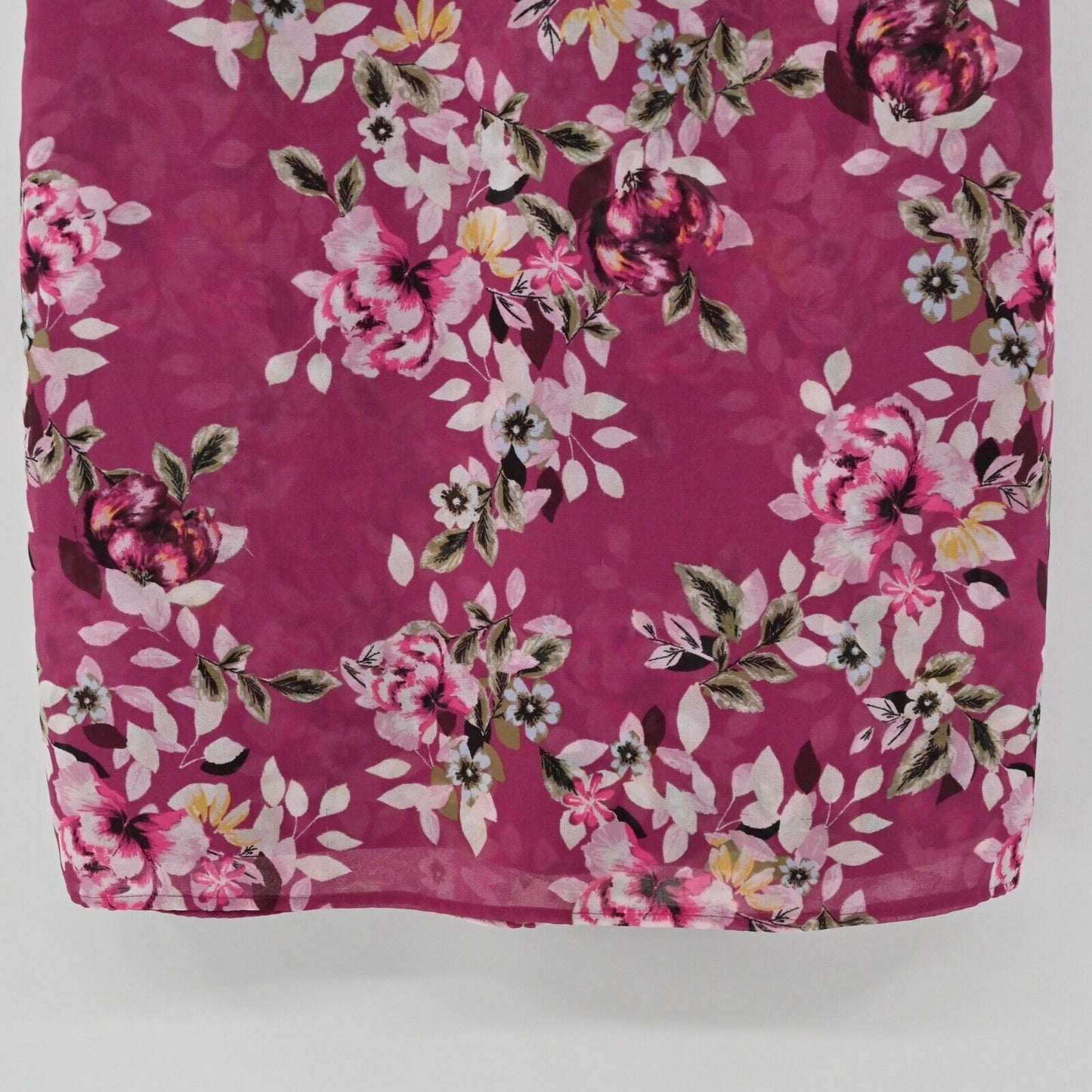 WHBM Dress Womens Sz 6 Floral Sleeveless Choker Keyhole Neck Shift Chiffon Lined