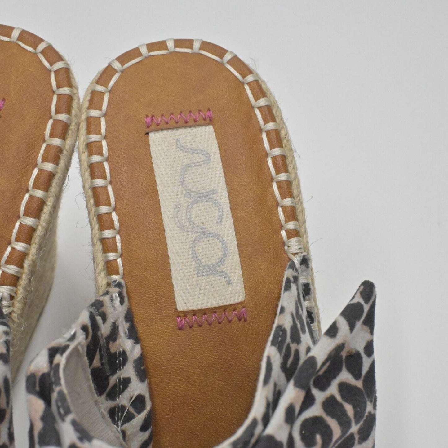 SUGAR Wedges Womens Size 10M Hundreds Espadrille Animal Print Twist Bow Mob Wife