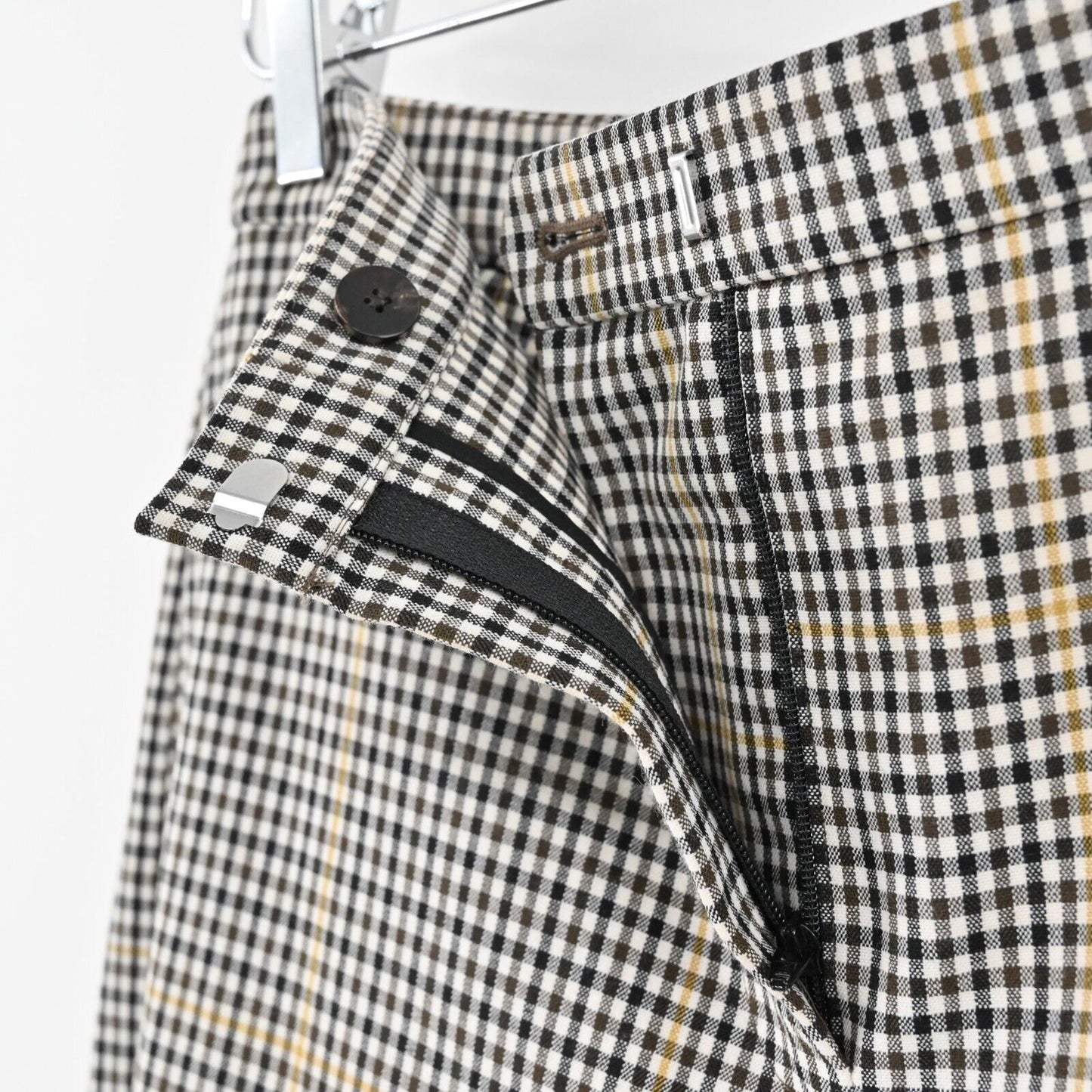 THEORY Pants Womens Size 2 Clean Straight Slit Dale Portland Plaid Wool Academia