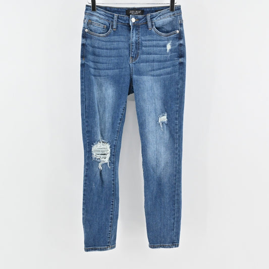 Judy Blue Womens Distressed Relaxed Fit Jeans Size 28 Stretch High Rise JB88242