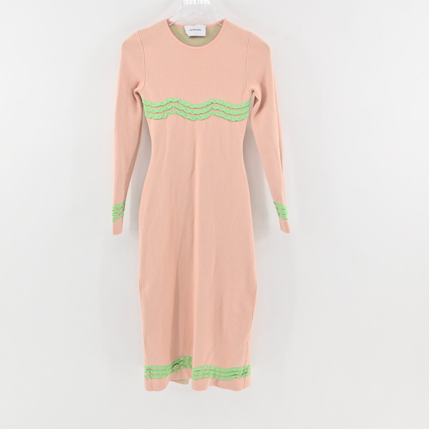 The Wolf Gang Womens Venaya Dress Size S Knit Midi Long Sleeve Open Back