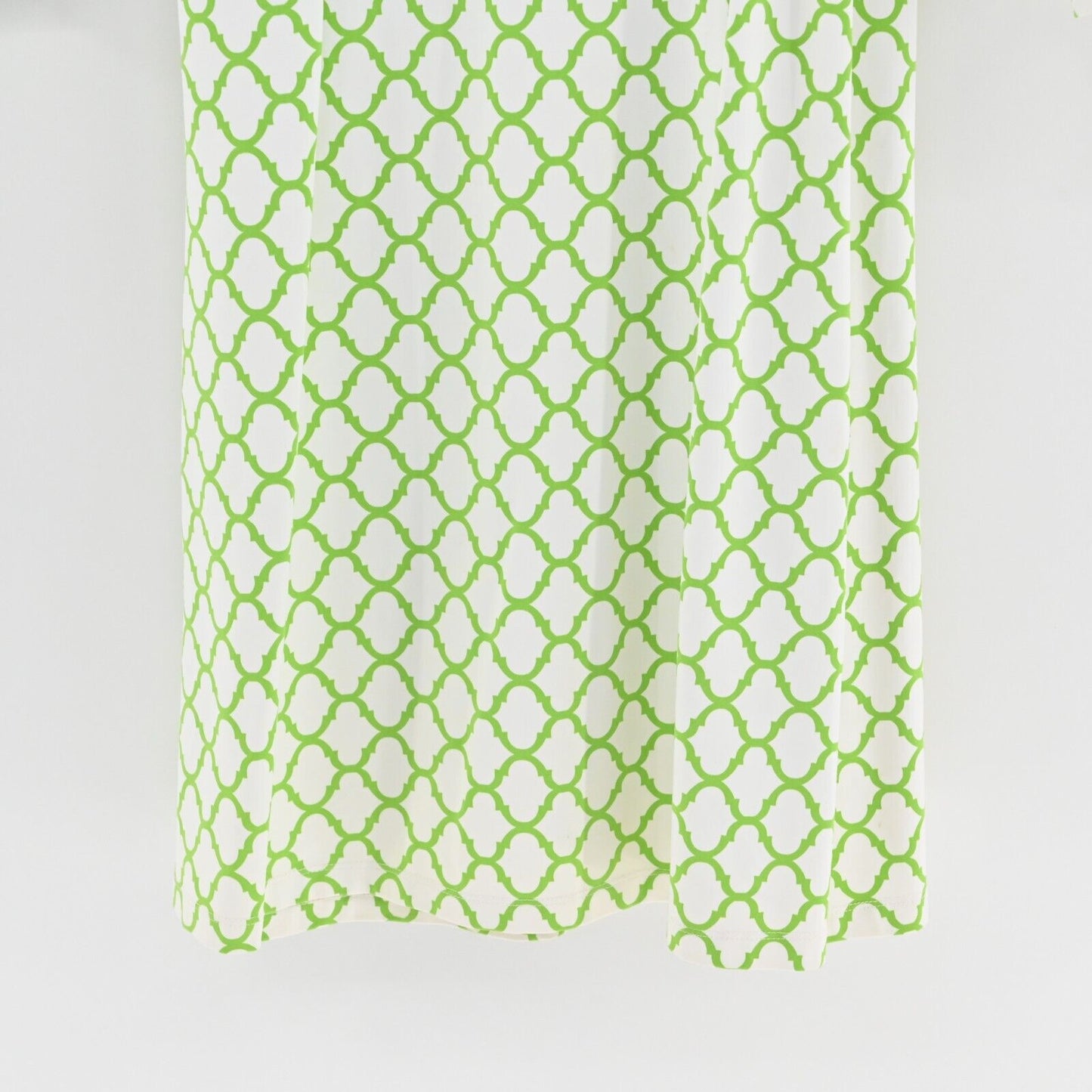 J MCLAUGHLIN Dress Size M Catalina Cloth Green White Faux Wrap Trellis Print