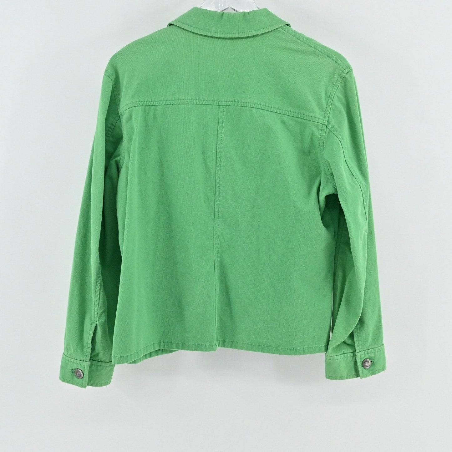 Vtg Chicos Womens Green Corduroy Jacket Size L Cotton Button Eclectic Bold Retro