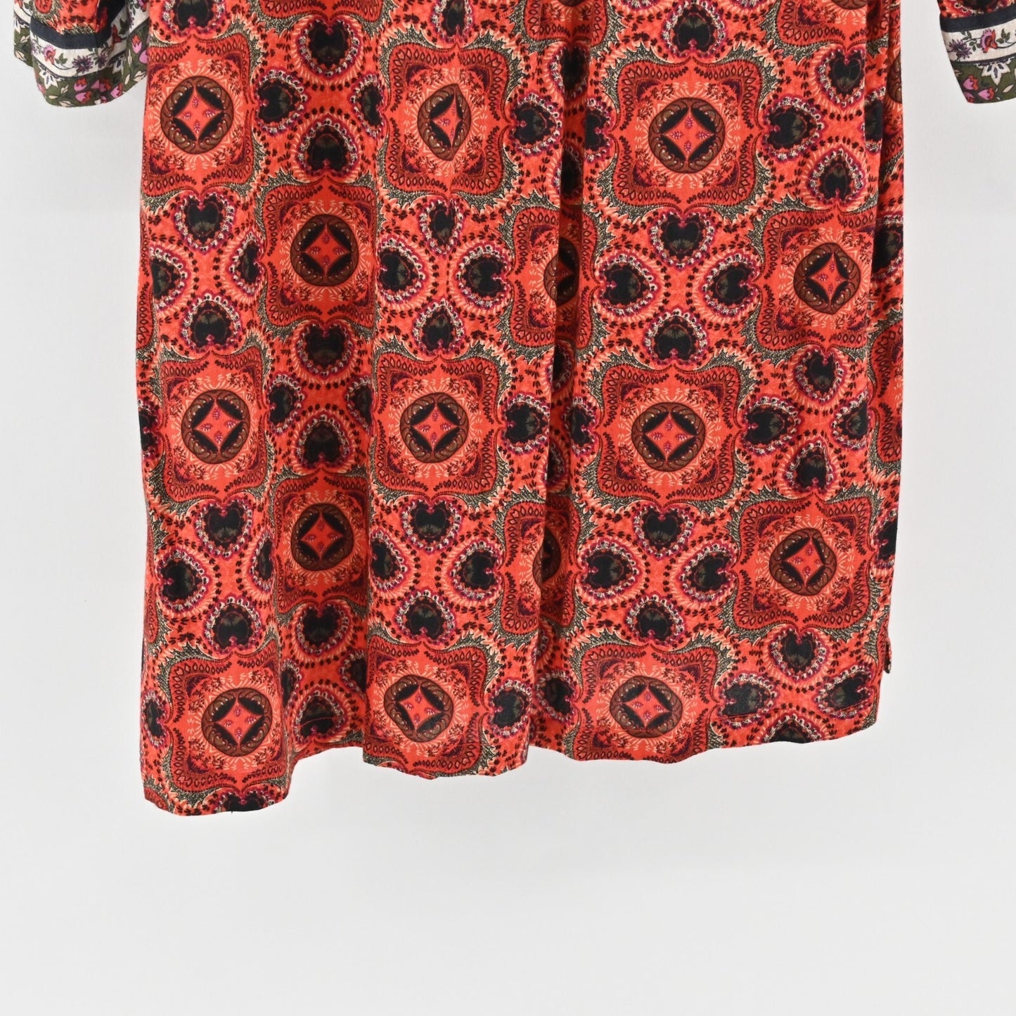 Jets Australia Dress Sz 6 Red Medallion Cover Up Tunic Shift Mini Boho Festival
