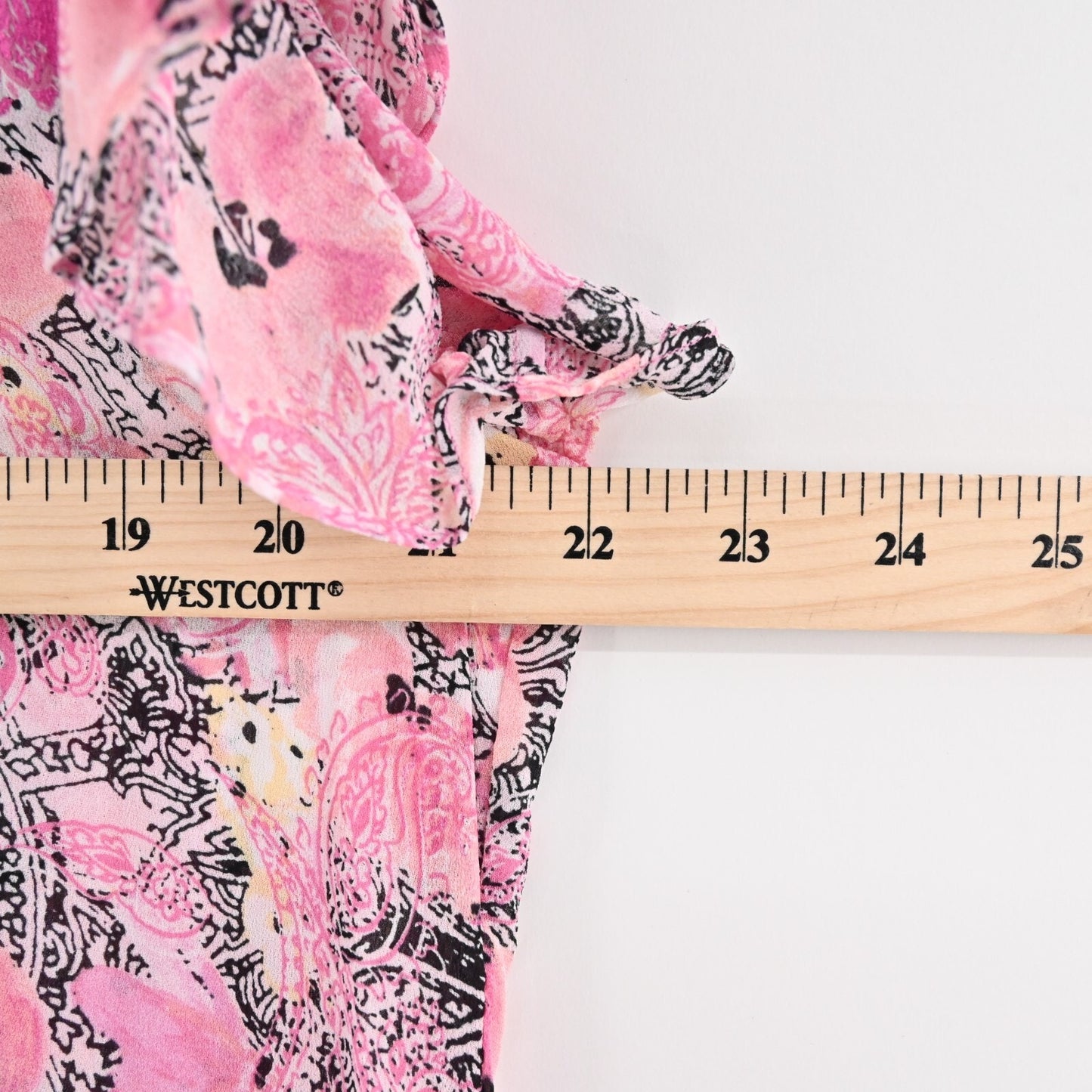 THE KOOPLES Short Pink Dress Size 0 Floral Paisley Print Frilly Sleeve Mini