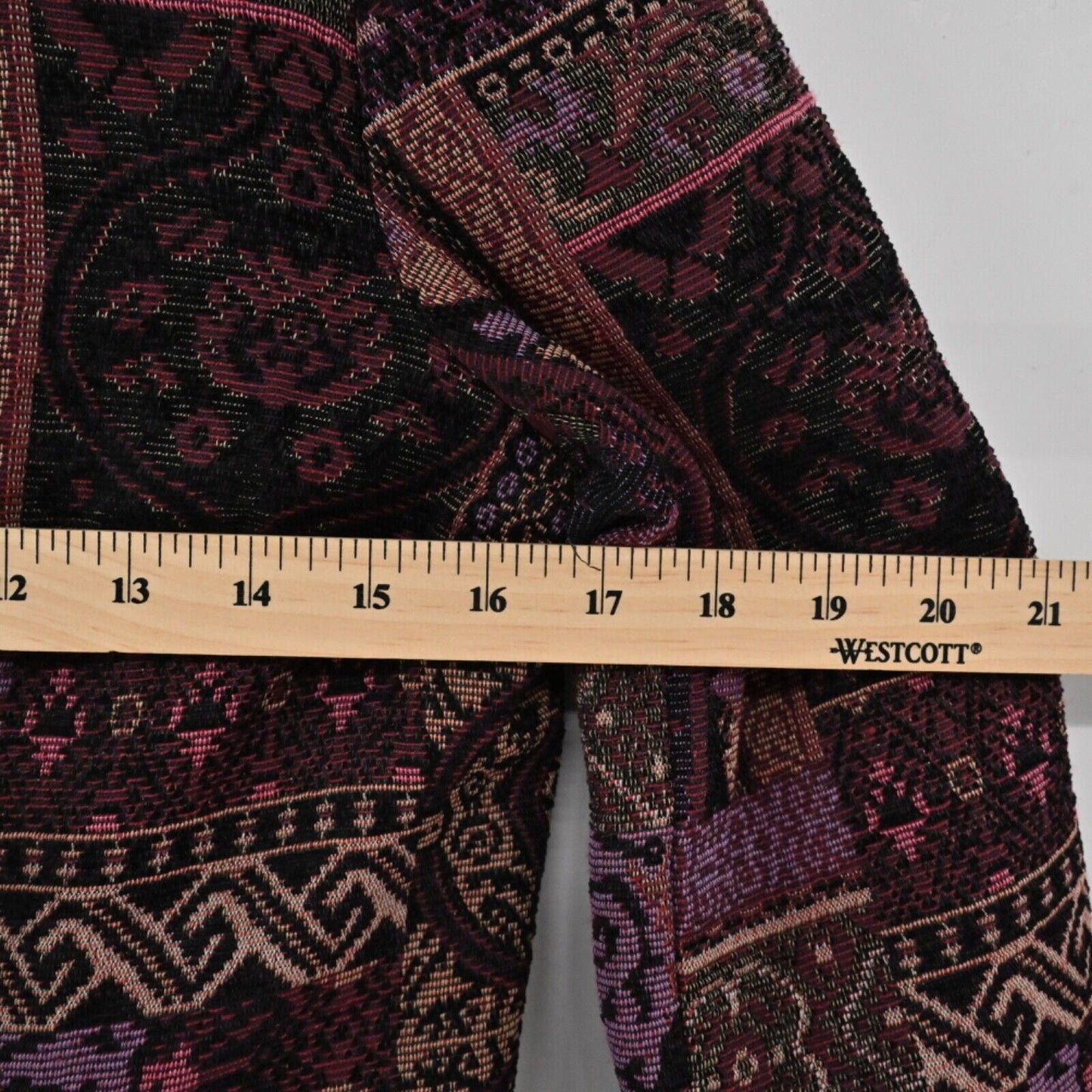 Vtg MDL Jacket Womens Sz S Purple Patchwork Print Tapestry Button Front Boho 90s