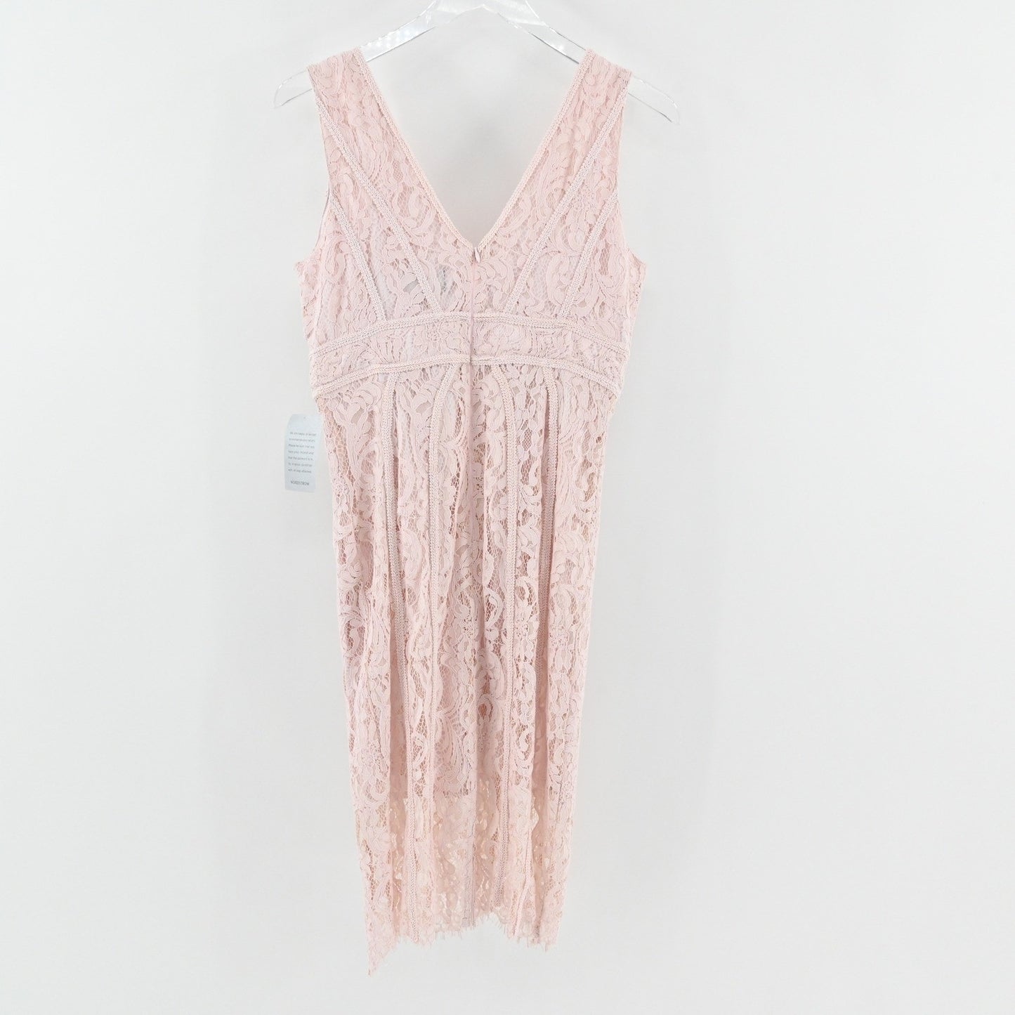 Bardot Womens Lace Sheath Dress Size 8 Blush Pink Romantic Elegant Cocktail NEW