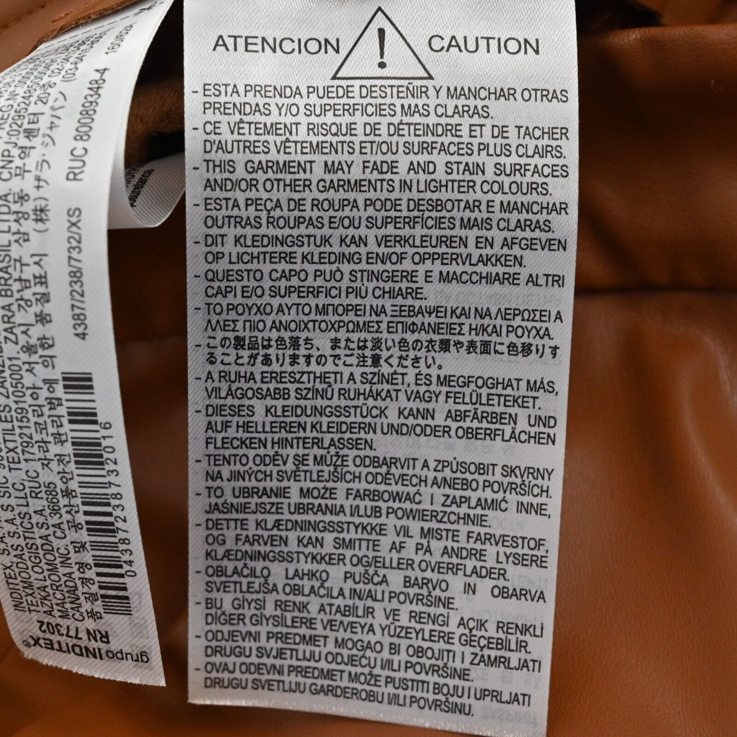 ZARA Pants Womens Size XS Brown Faux Leather High Rise Button Fly Straight Leg