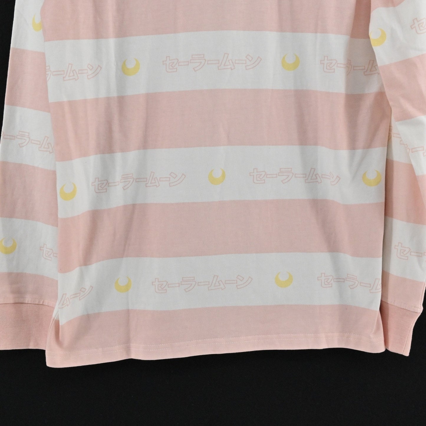 Sailor Moon Pink Stripe Long Sleeve Polo Shirt Size M Anime BoxLunch Exclusive
