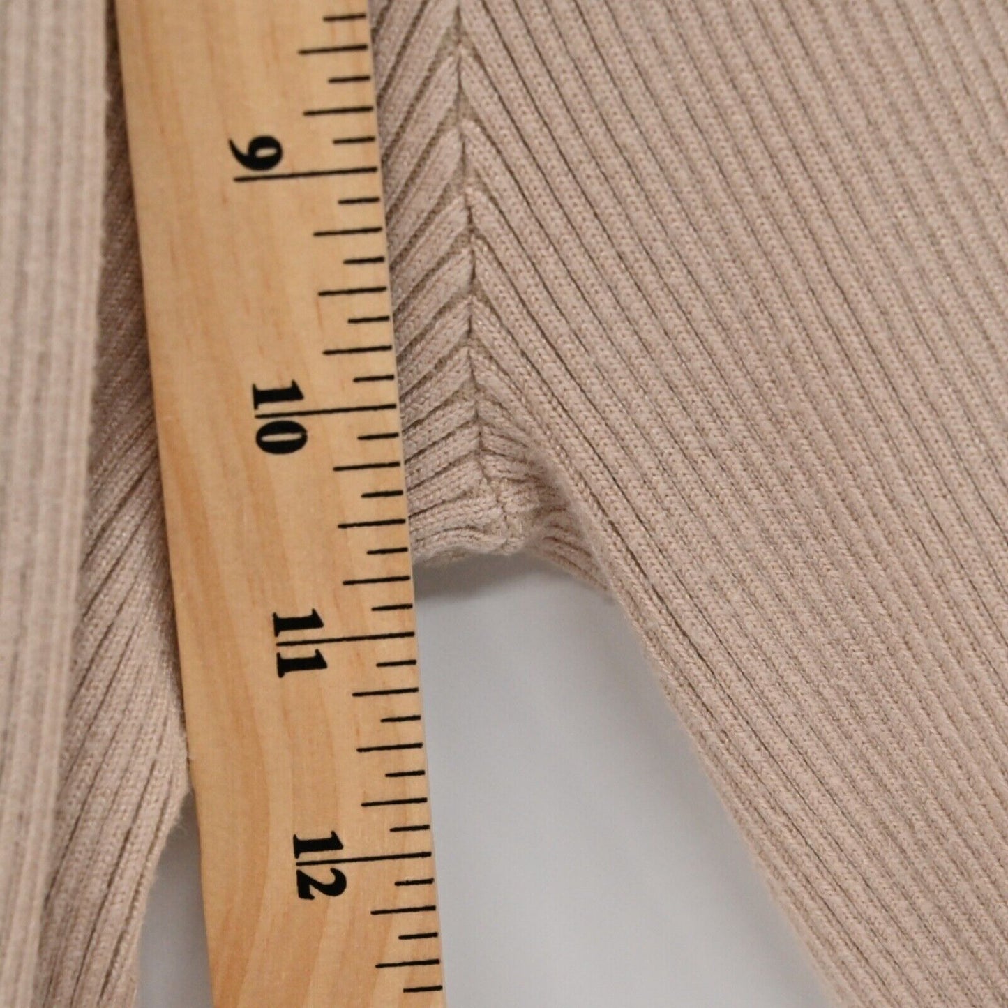 VEILED Pants Womens Size XS Beige Remy Ribbed Knit Elastic High Rise Wide Leg