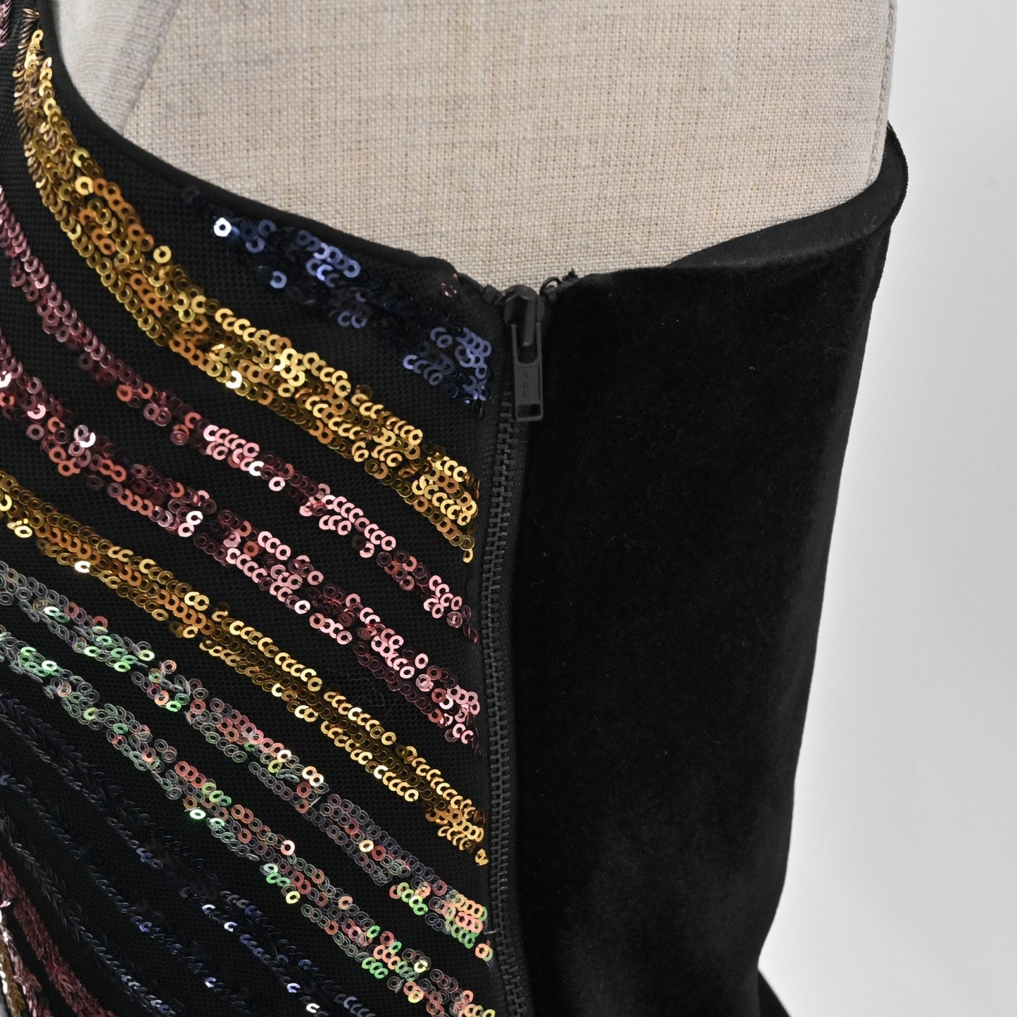 Self Portrait Womens Sequin One Shoulder Top Sz 2 Stripe Asymmetric Blouse