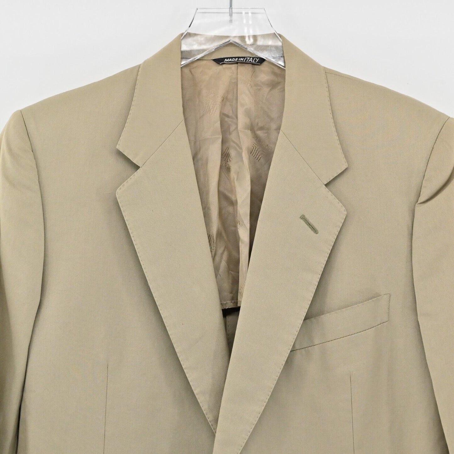 Vtg LANVIN Blazer Mens Size 50 Beige Single Breasted Sports Coat 2 Button Jacket