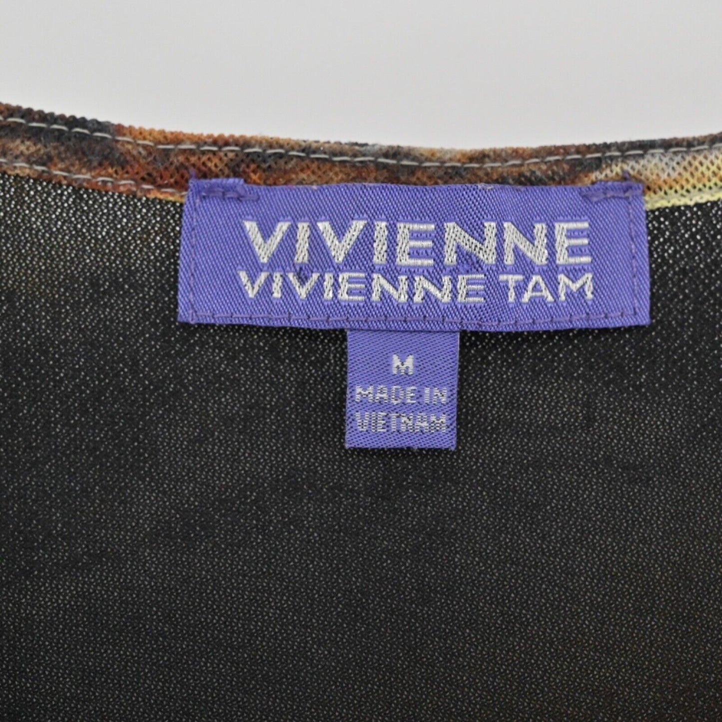 VIVIENNE TAM Top Womens Size M Sleeveless Mesh Blouse Marbled Draped Ruffle Boho