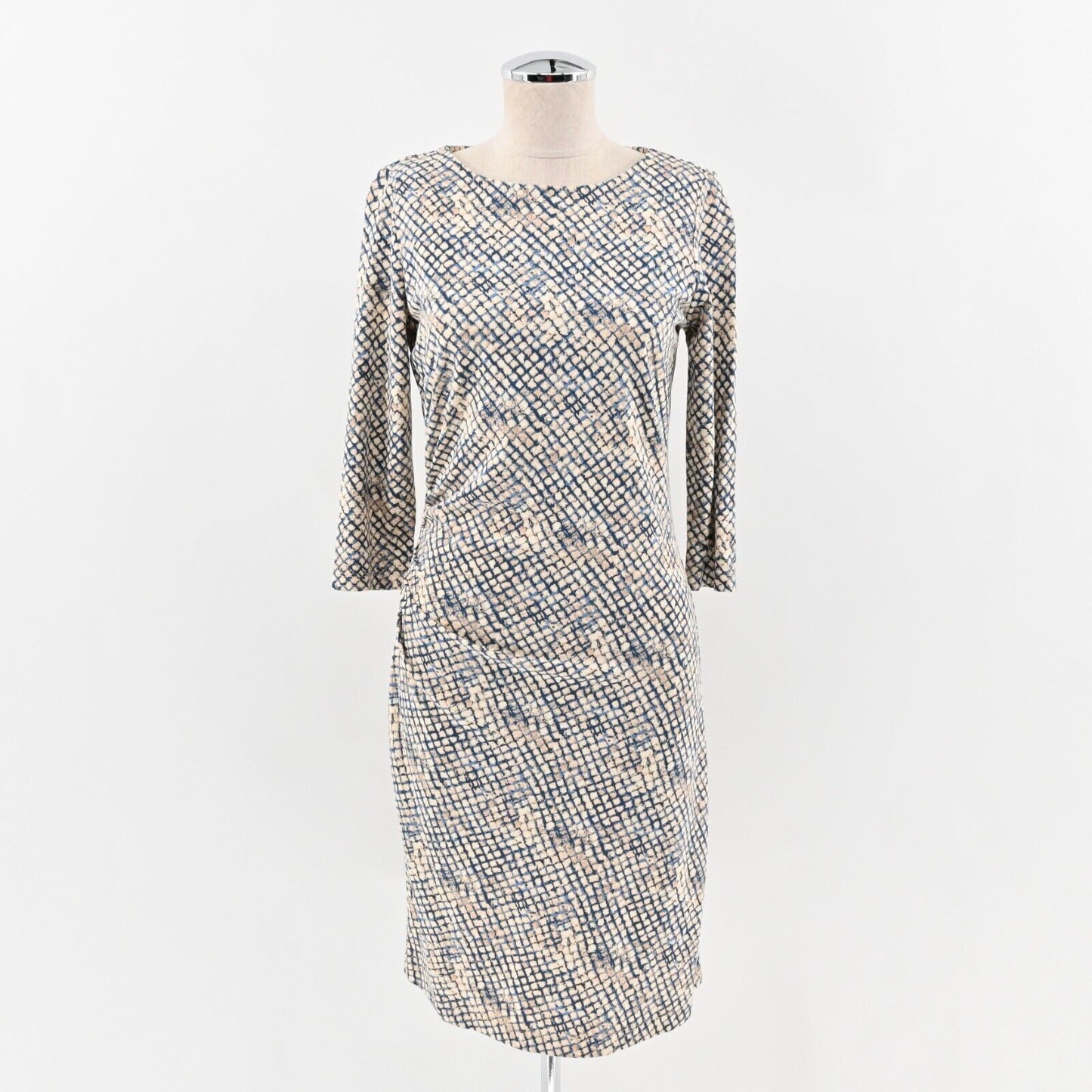 J MCLAUGHLIN Dress Size XS Catalina Cloth Ruched Sheath Quarter Sleeve Printed