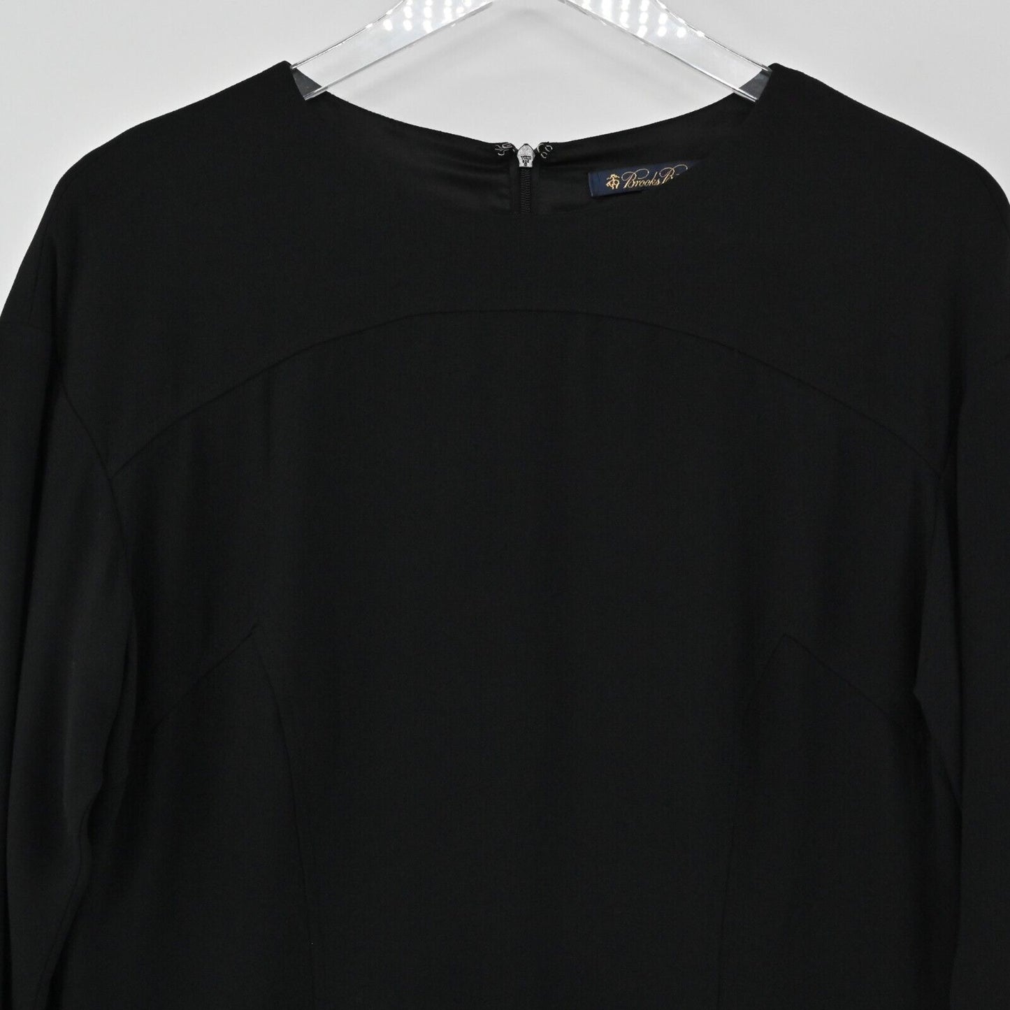 BROOKS BROTHERS Top Womens Size 4 Long Sleeve Classic Solid Black Lined Blouse