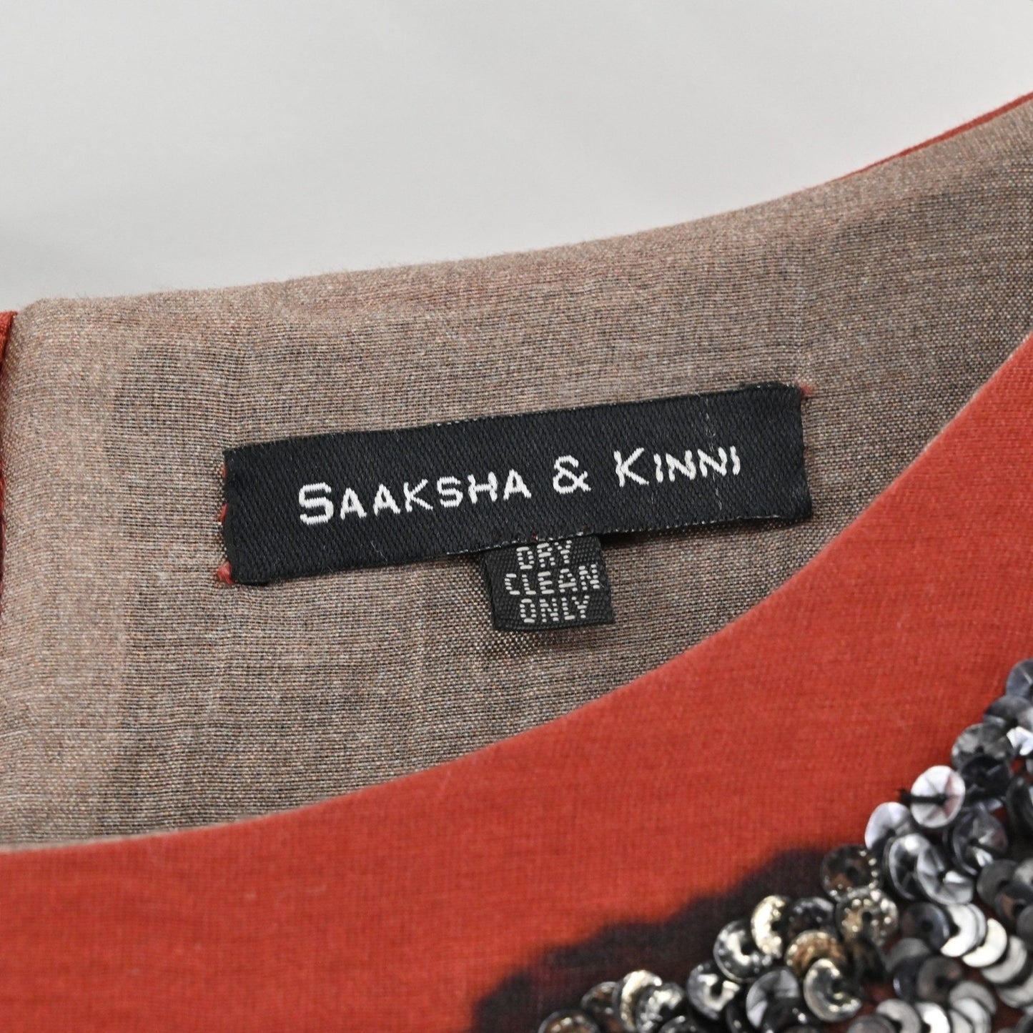 Saaksha Kinni Beaded Floral Maxi Dress Size S Gown Black Sequin Elegant Formal