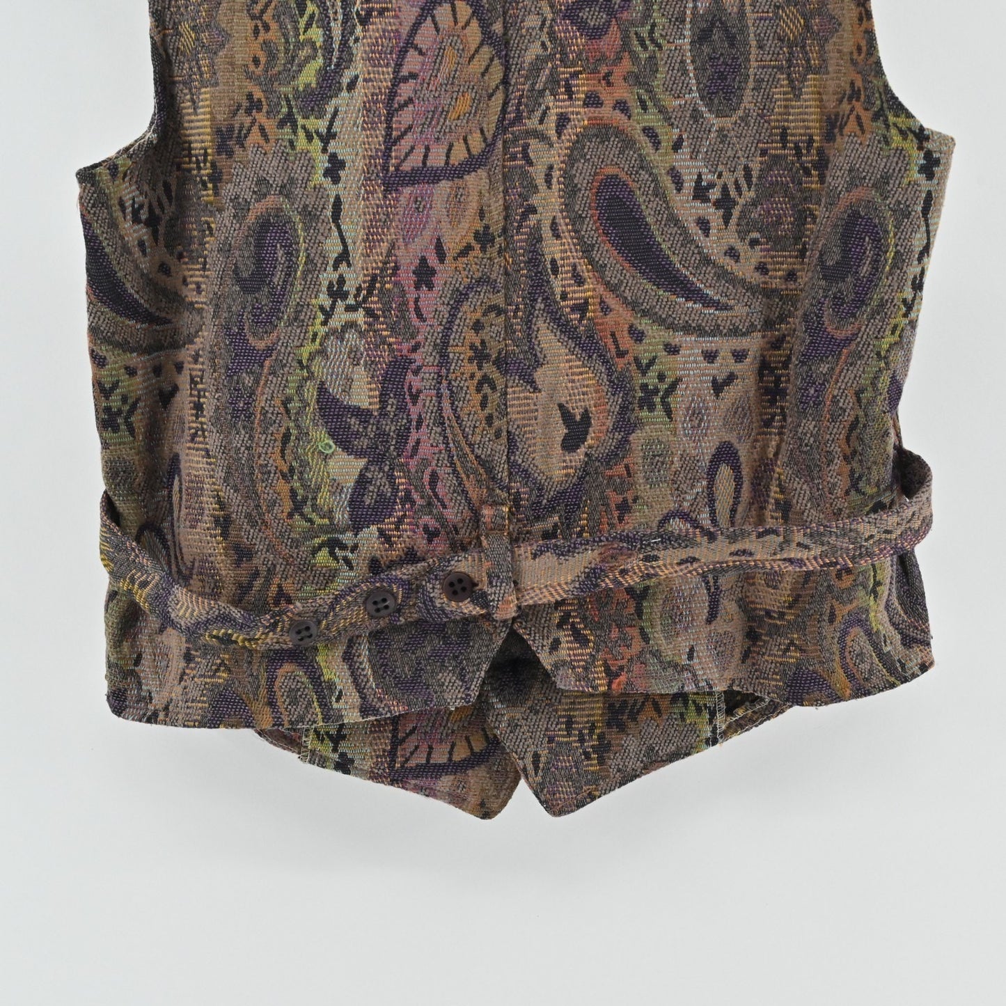 Vtg Womens Floral Tapestry Vest Womens Size L Paisley Waistcoat Academia Preppy