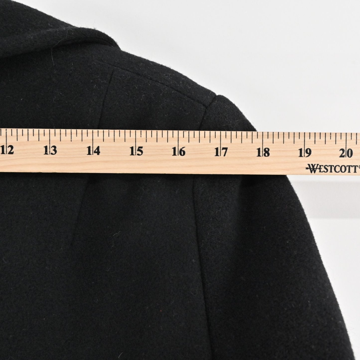 Vtg ANNE KLEIN Womens Wool Pea Coat Size XS Black Mid Double Breasted USA 90s