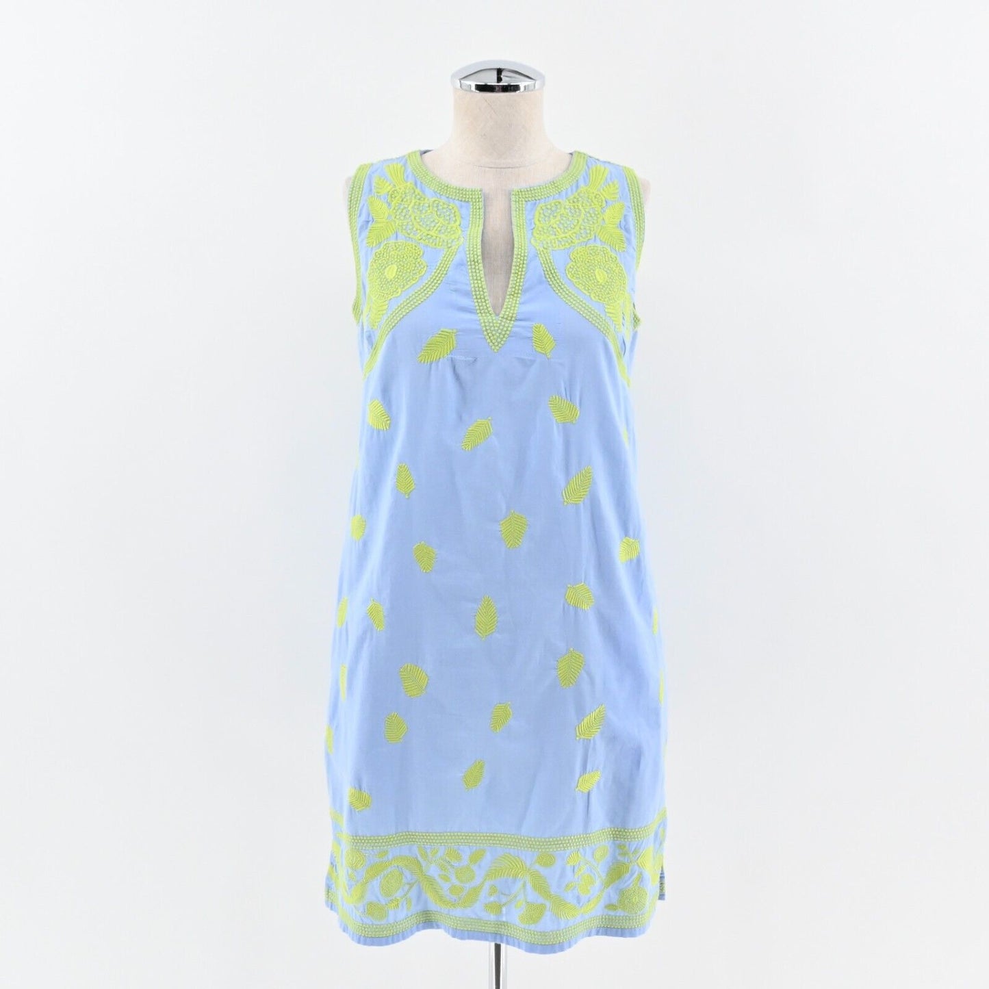 GRETCHEN SCOTT Dress Size XS Hawaiian Punch Embroidered Sleeveless Shift Cotton