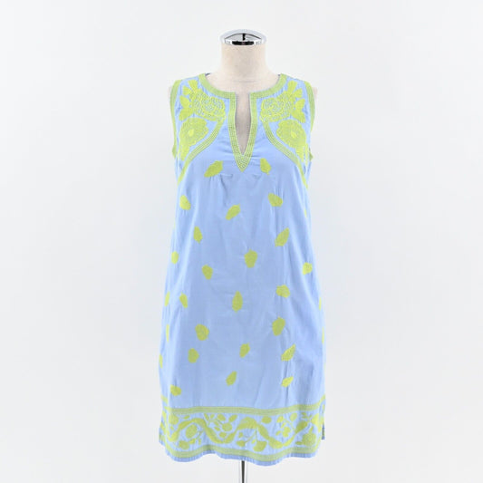 GRETCHEN SCOTT Dress Size XS Hawaiian Punch Embroidered Sleeveless Shift Cotton