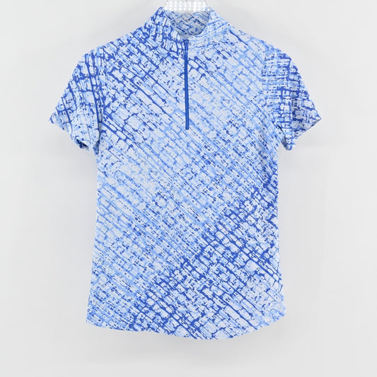 IBKUL Short Sleeve Golf Top Size XS Liz Denim Golf Tennis Pickleball COOLING