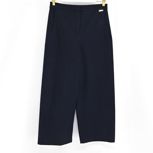 Vtg ST JOHN Womens Size 6 Navy Pants Jeans Gold Wide Leg Cropped Ankle Sport 90s
