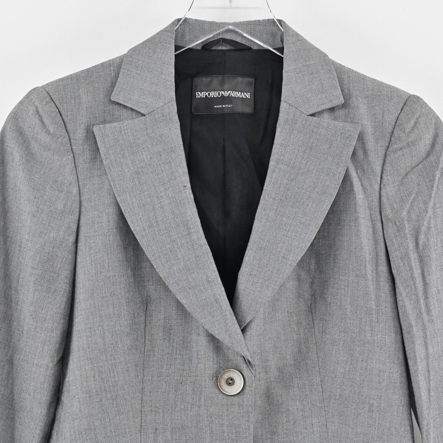 EMPORIO ARMANI Blazer Womens Size 40 Gray Single Breasted Button Front Jacket
