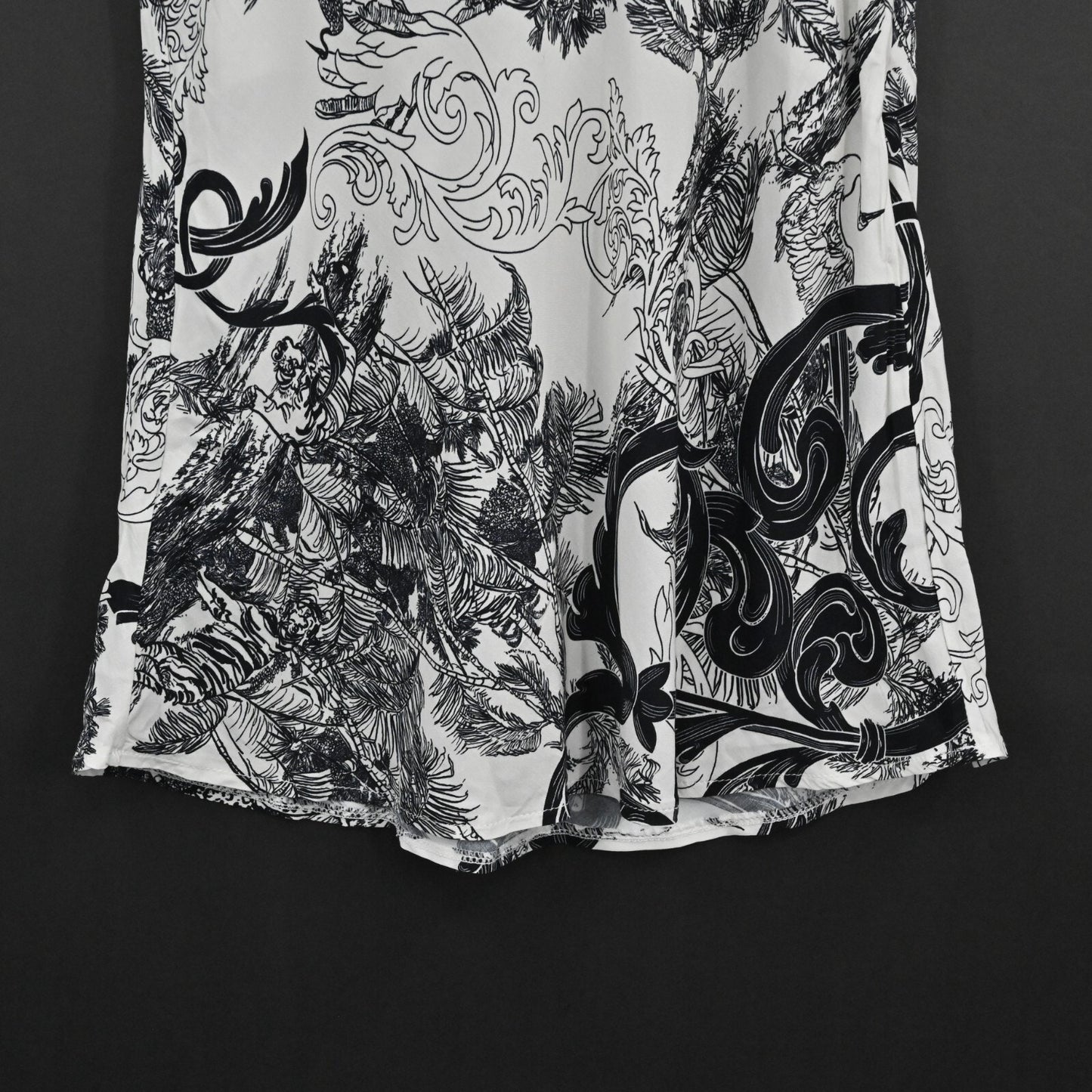 SCANDAL ITALY Womens Top Size M Molly Toile Black White Print Cami Blouse NEW