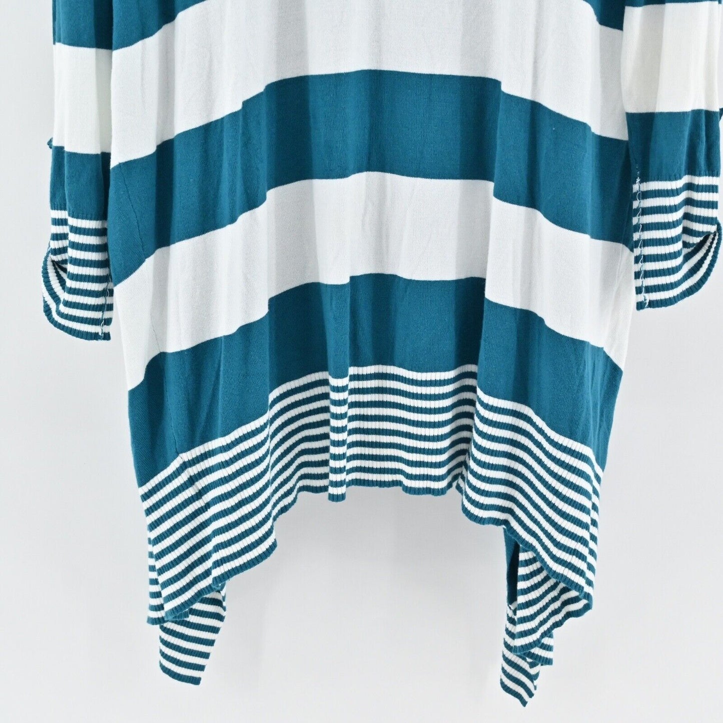 TORRID Set Womens Size 2X Blue Stripe Drape Open Front Cardigan Lace Trim Cami