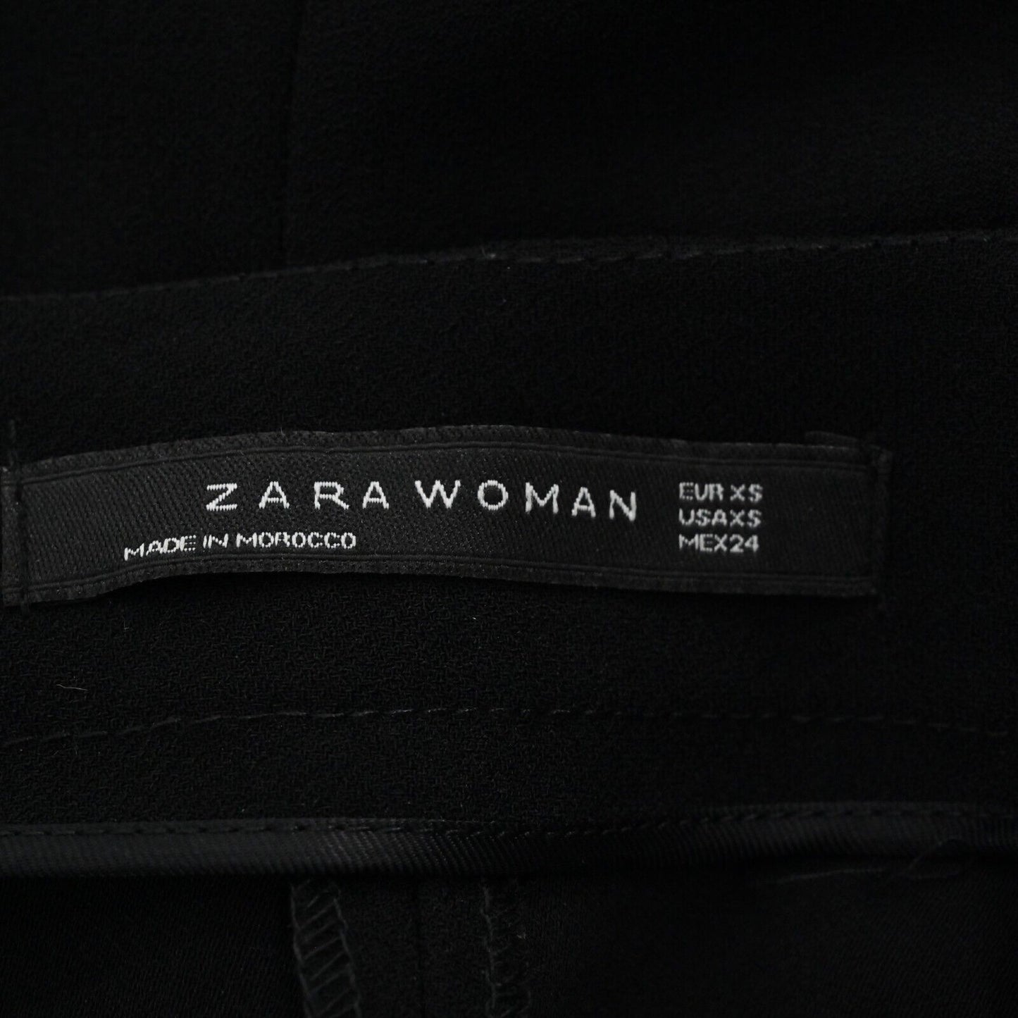 ZARA Pants Womens Size XS Black Wide Leg Flowing Pleated High Waisted Cropped