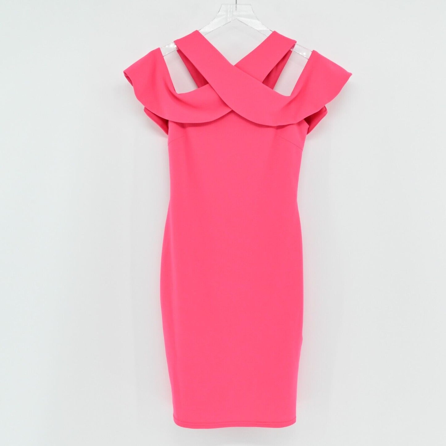 LULUS Dress Size S Fuchsia Cityscape Cold Shoulder Bodycon Knee Length Sexy Glam