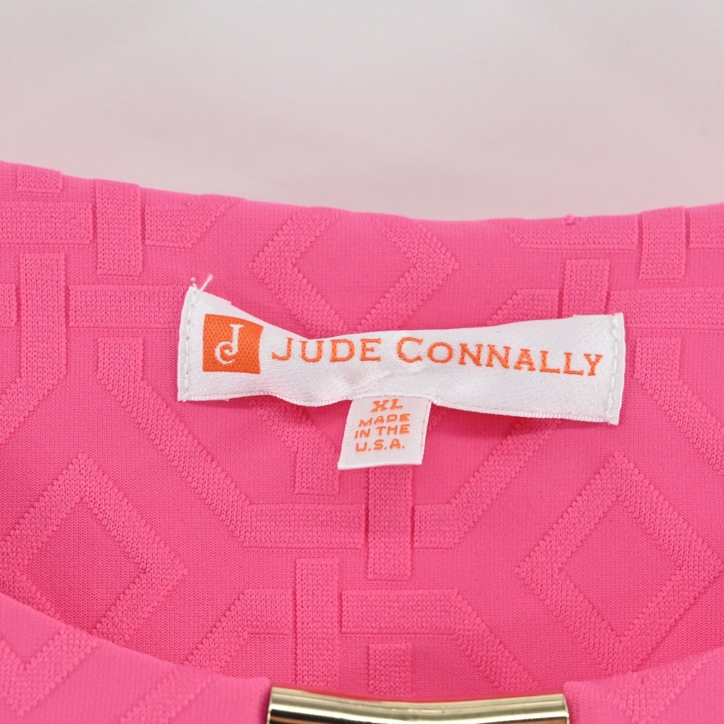 Jude Connally Presley Dress Size XL Pink Sleeveless Grand Links Spring Geometric