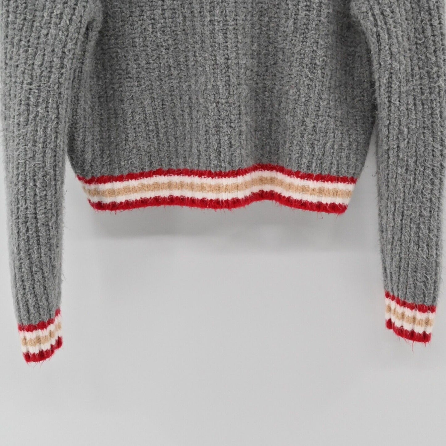 AMERICAN EAGLE Cardigan Womens Sz XS Gray Full Zip Crop Retro Varsity Letterman