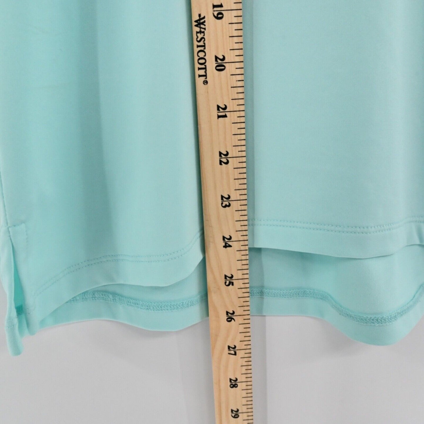 JAMIE SADOCK Top Womens Sz M Blue Mandarin Collar Frog Toggle Short Sleeve Golf