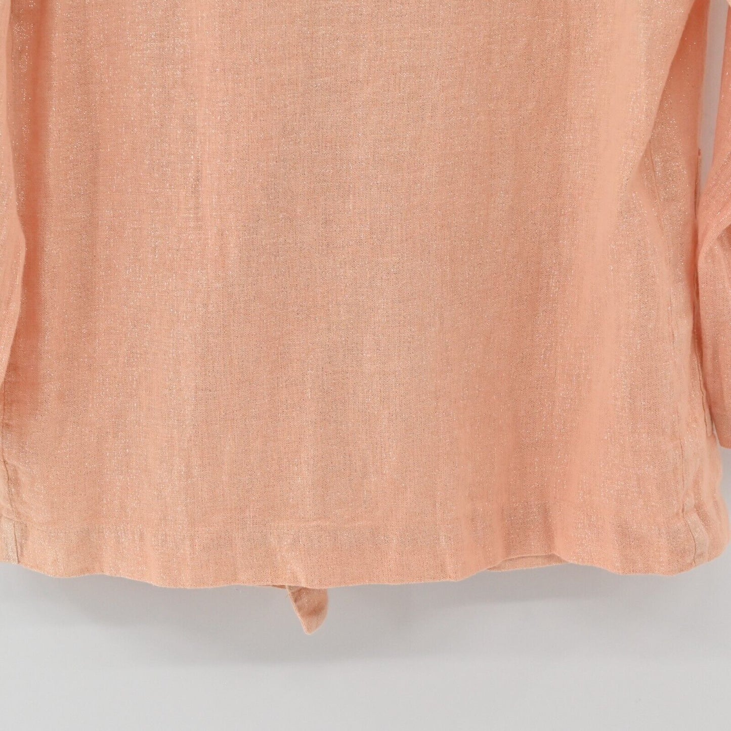 ANTHROPOLOGIE Blazer Womens Sz M Amadi Kaye Shimmer Double Breasted Linen Blend