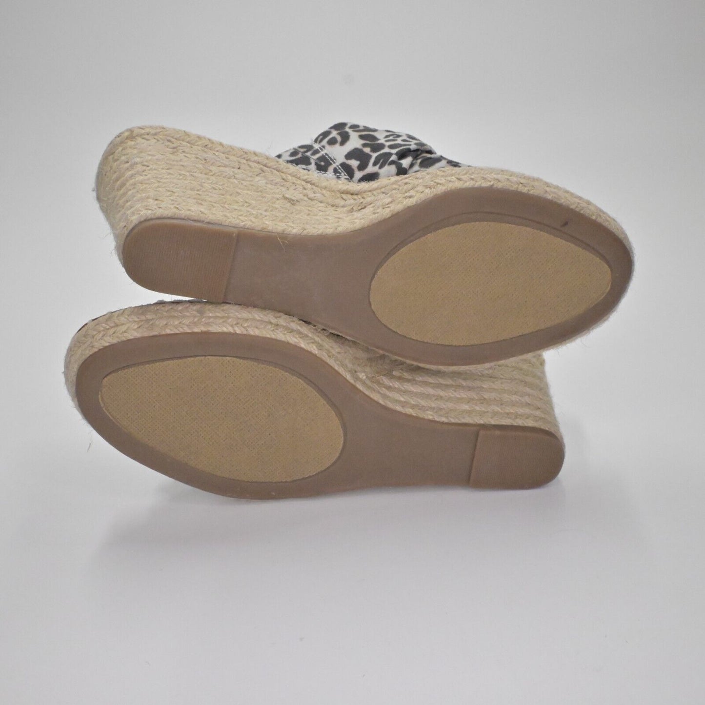 SUGAR Wedges Womens Size 10M Hundreds Espadrille Animal Print Twist Bow Mob Wife