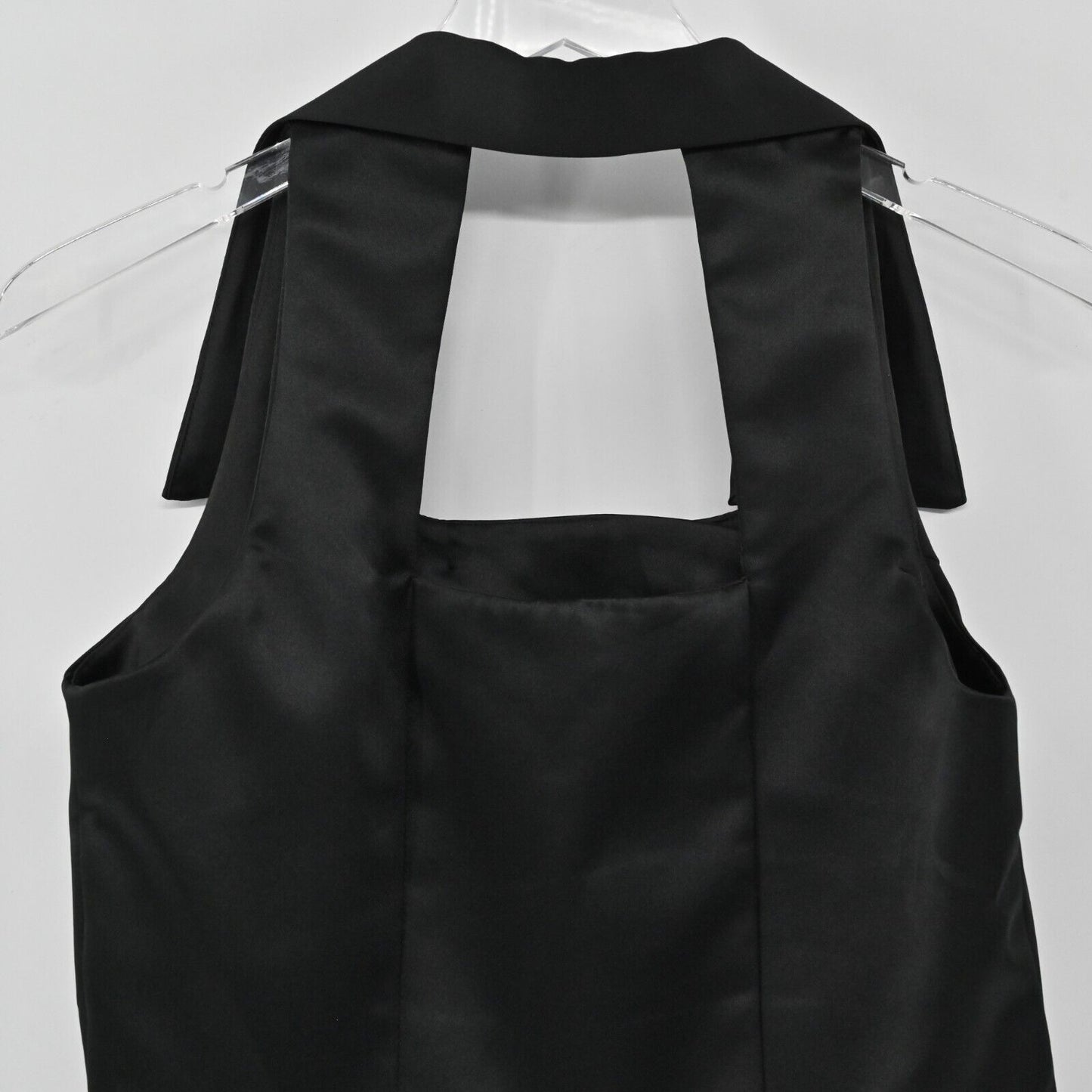 JESSICA HOWARD Vest Womens Size 6 Black Satin Double Breasted Sleeveless Collar