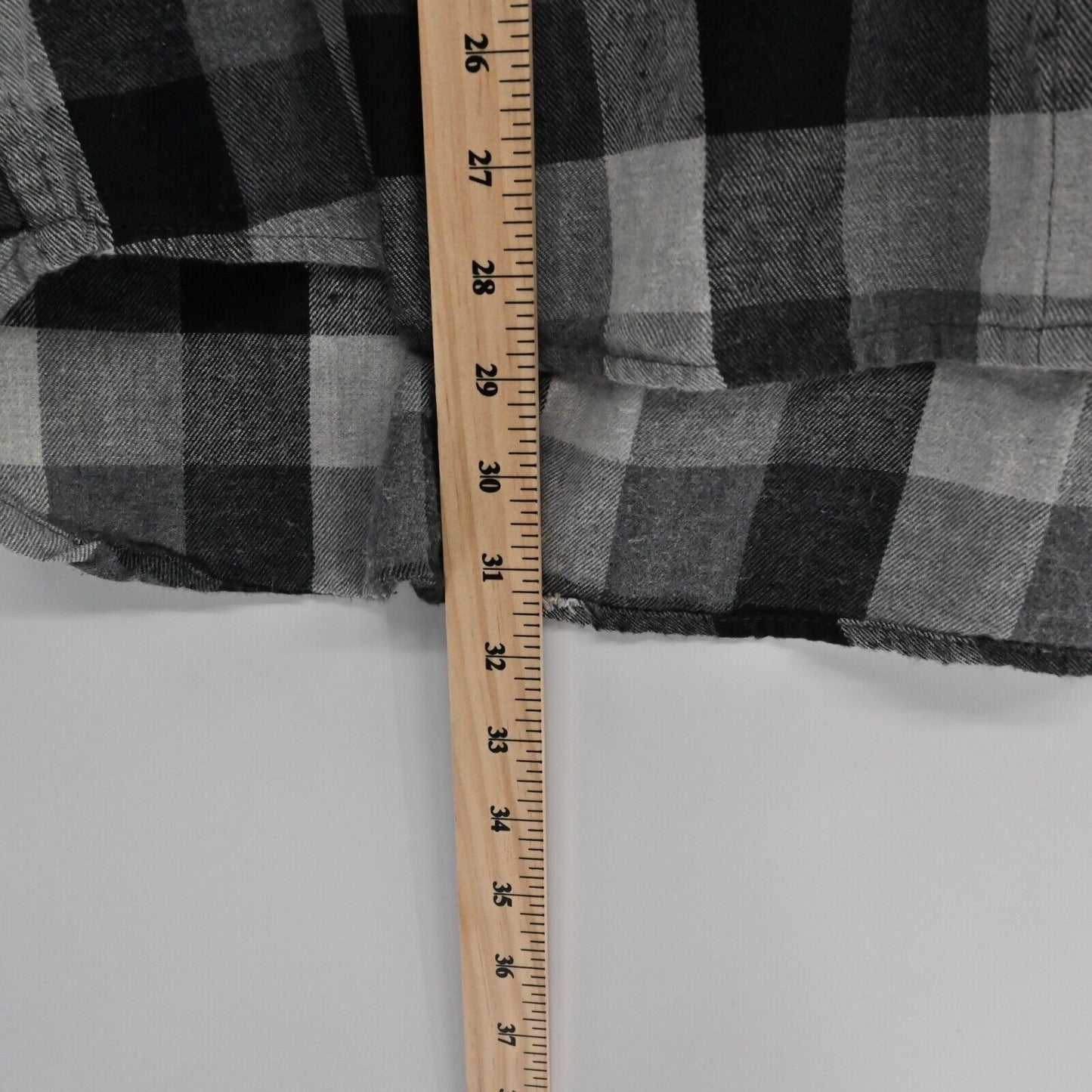 FURST OF A KIND Shirt Mens Sz XL Long Sleeve Check Print Black Soot Button Down