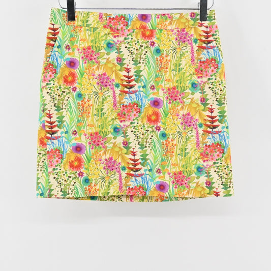 J CREW Skirt Size 00 Liberty Art Fabrics Postage Stamp Tresco Floral Multicolor