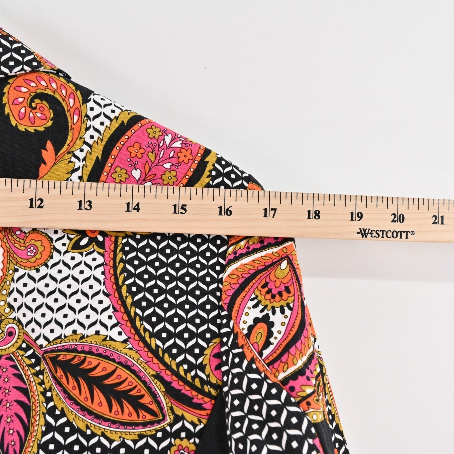 CHICOS Womens Paisley Blazer Size M Pink Single Breasted Maximalist Jacket Bold