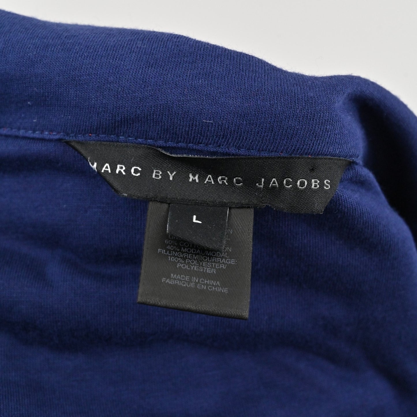 Marc Jacobs Womens Ruffle Front Jacket Size L Puff Sleeve Coral Pink Blue Soft