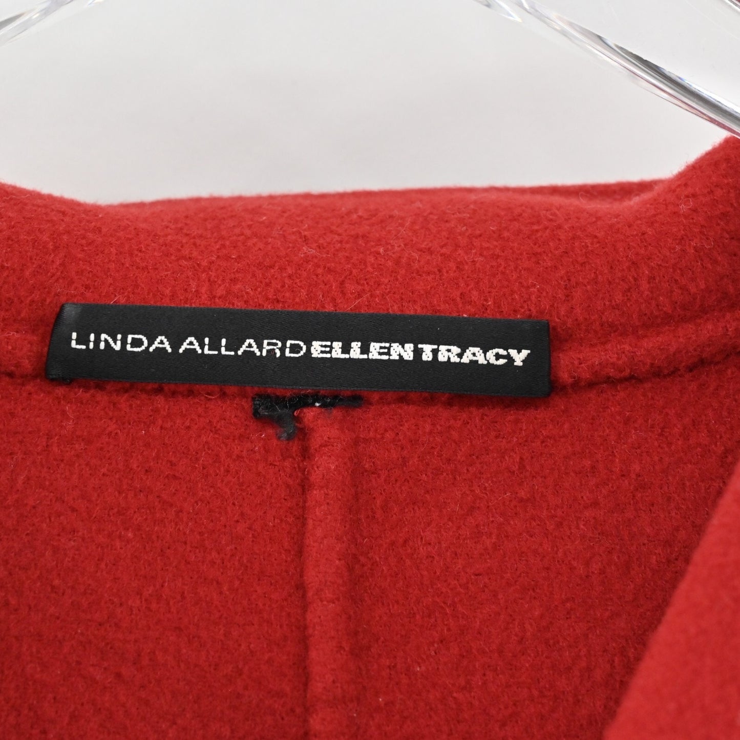 LINDA ALLARD ELLEN TRACY Womens Wool Jacket Size XXL Red Button Front Classic