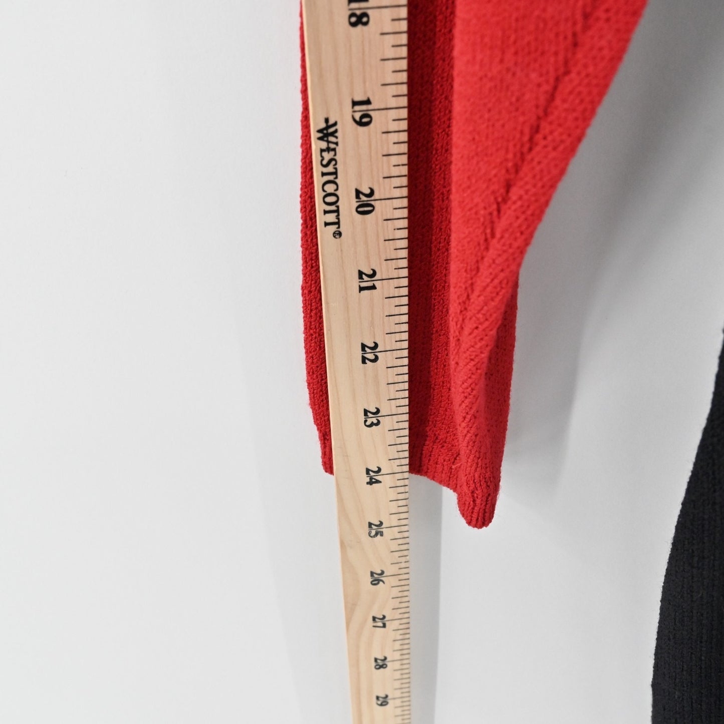 Vtg 80s ST JOHN Dress Size 8 Santana Knit Colorblock Red Black Mock Neck Shift